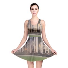 Building City Urban Path Road Skyline Reversible Skater Dress by uniart180623