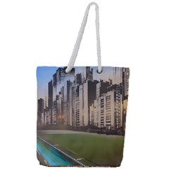 Building City Urban Path Road Skyline Full Print Rope Handle Tote (large) by uniart180623