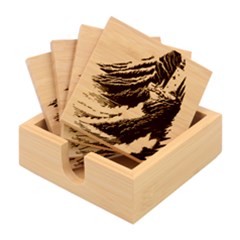 Lighthouse Sea Waves Bamboo Coaster Set