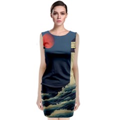 Lighthouse Lunar Eclipse Blood Moon Classic Sleeveless Midi Dress