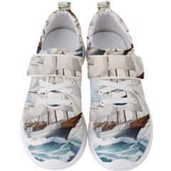 Ship Sail Sea Waves Men s Velcro Strap Shoes by uniart180623