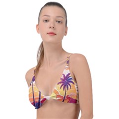 Nature Tropical Palm Trees Sunset Knot Up Bikini Top by uniart180623