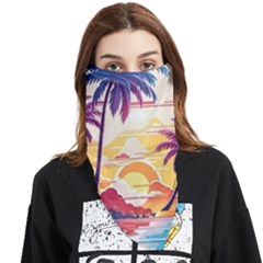 Nature Tropical Palm Trees Sunset Face Covering Bandana (triangle) by uniart180623
