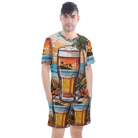 Beach Summer Drink Men s Mesh T-shirt And Shorts Set by uniart180623