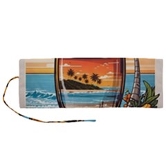 Beach Summer Drink Roll Up Canvas Pencil Holder (m) by uniart180623