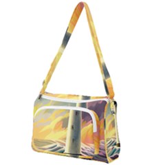 Lighthouse Colorful Abstract Art Front Pocket Crossbody Bag by uniart180623
