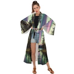 Northern Lights Aurora Borealis Maxi Kimono