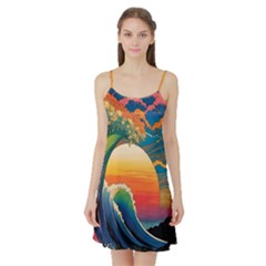 Waves Rainbow Sea Satin Night Slip