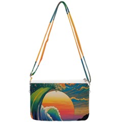 Waves Rainbow Sea Double Gusset Crossbody Bag by uniart180623