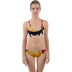 Coffee Tea Cappuccino Wrap Around Bikini Set by uniart180623