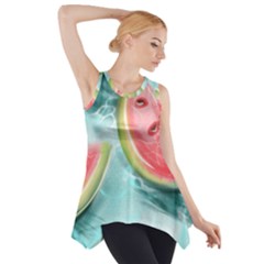 Watermelon Fruit Juicy Summer Heat Side Drop Tank Tunic by uniart180623