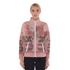 Flowers Vase Rose Plant Vintage Women s Bomber Jacket