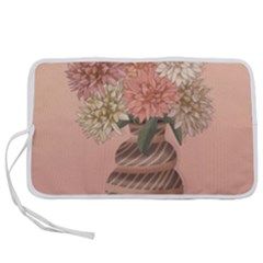 Flowers Vase Rose Plant Vintage Pen Storage Case (l)