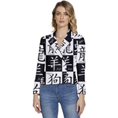 Chinese Zodiac Signs Star Women s Long Sleeve Revers Collar Cropped Jacket by uniart180623