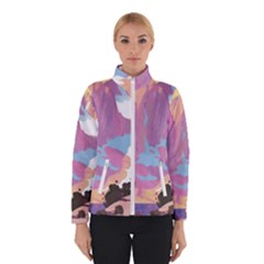 Pink Mountains Grand Canyon Psychedelic Mountain Women s Bomber Jacket by uniart180623