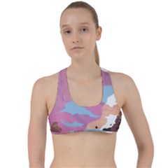 Pink Mountains Grand Canyon Psychedelic Mountain Criss Cross Racerback Sports Bra by uniart180623