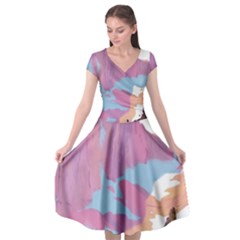 Pink Mountains Grand Canyon Psychedelic Mountain Cap Sleeve Wrap Front Dress by uniart180623