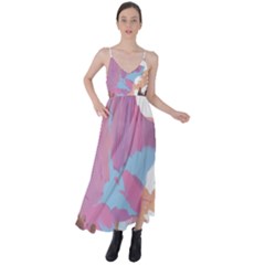 Pink Mountains Grand Canyon Psychedelic Mountain Tie Back Maxi Dress