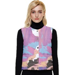 Pink Mountains Grand Canyon Psychedelic Mountain Women s Button Up Puffer Vest by uniart180623