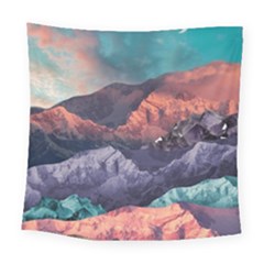 Adventure Psychedelic Mountain Square Tapestry (large) by uniart180623