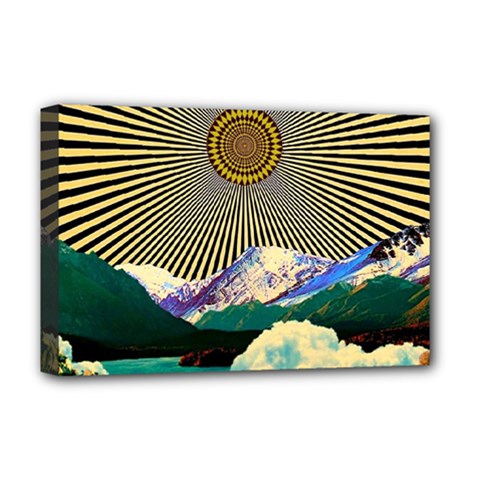 Surreal Art Psychadelic Mountain Deluxe Canvas 18  X 12  (stretched) by uniart180623