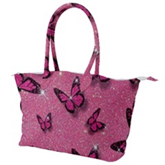 Pink Glitter Butterfly Canvas Shoulder Bag by uniart180623