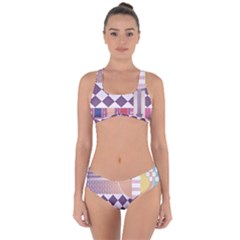 Abstract Shapes Colors Gradient Criss Cross Bikini Set by pakminggu