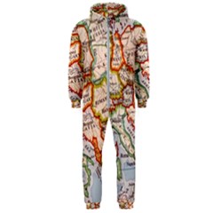 Vintage World Map Europe Globe Country State Hooded Jumpsuit (men) by Grandong