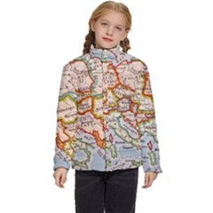 Vintage World Map Europe Globe Country State Kids  Puffer Bubble Jacket Coat by Grandong