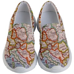 Vintage World Map Europe Globe Country State Kids Lightweight Slip Ons by Grandong