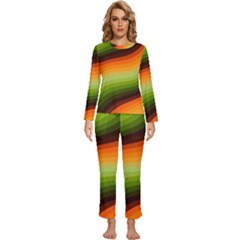 Swirl Abstract Twirl Wavy Wave Pattern Womens  Long Sleeve Lightweight Pajamas Set by pakminggu