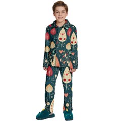 Christmas Tree Pattern Kids  Long Sleeve Velvet Pajamas Set by pakminggu