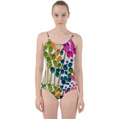 Plants Leaves Colorful Cut Out Top Tankini Set