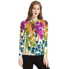 Plants Leaves Colorful Women s Long Sleeve Rash Guard