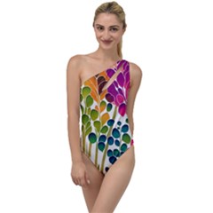 Plants Leaves Colorful To One Side Swimsuit by pakminggu