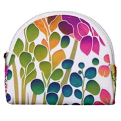 Plants Leaves Colorful Horseshoe Style Canvas Pouch