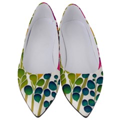 Plants Leaves Colorful Women s Low Heels