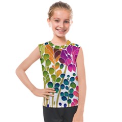 Plants Leaves Colorful Kids  Mesh Tank Top