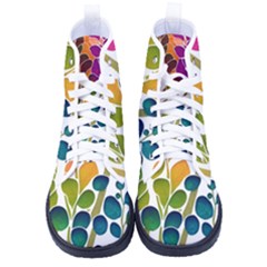 Plants Leaves Colorful Women s High-Top Canvas Sneakers