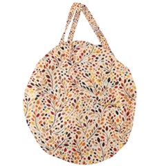 Autumn Leaves Pattern Giant Round Zipper Tote by pakminggu