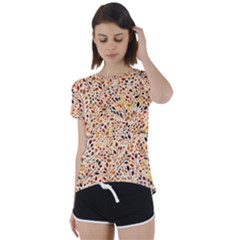 Autumn Leaves Pattern Short Sleeve Open Back T-shirt by pakminggu