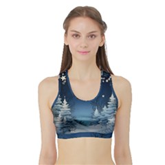 Christmas Night Winter Sports Bra with Border