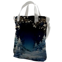 Christmas Night Winter Canvas Messenger Bag by pakminggu