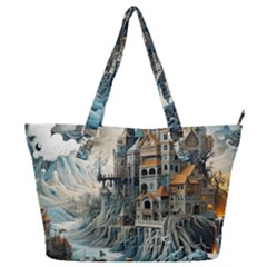 Castle Storm Sea Full Print Shoulder Bag