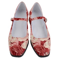 Red Pink Flower Petal Leaves Women s Mary Jane Shoes by pakminggu