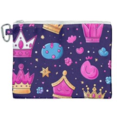 Pattern Royal Crowns Canvas Cosmetic Bag (xxl) by pakminggu