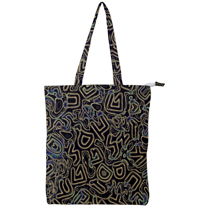 Pattern Abstract Runes Graphic Double Zip Up Tote Bag