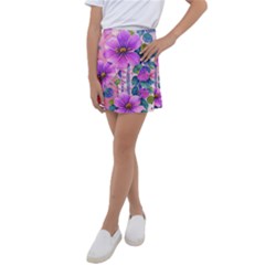 Flowers Leaves Kids  Tennis Skirt by pakminggu