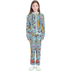 Cartoon Underwater Seamless Pattern With Crab Fish Seahorse Coral Marine Elements Kids  Tracksuit by uniart180623