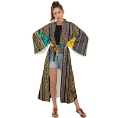 Wisteria Vine Garden Flowers Maxi Kimono